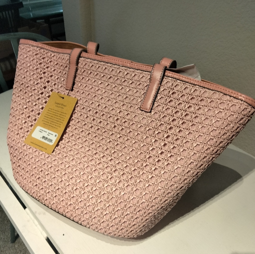 New Patricia Nash Pink Woven Tote Bag
